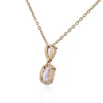 Pear and Oval Cut Lab Diamond Pendant Necklace Duo Drop Style