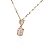 Pear and Oval Cut Lab Diamond Pendant Necklace Duo Drop Style(pendant only) - Image 3