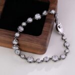 Graduated Round Cut Moissanite Design Tennis Bracelet - Image 6