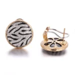 Zebra Contrast Studs | 18K Yellow Gold Stud Earrings with Diamond Accents - Image 3