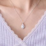 3CT Moissanite Pear Cut Pendant Necklace
