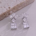 Elegant White Gold Moissanite Stud Earrings