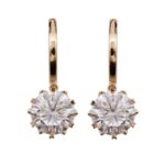 *Exquisite Yellow Gold Moissanite Drop Earrings