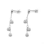 *Enchanting White Gold round cut Moissanite Dangling Earrings - Image 3