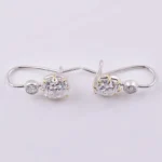 *Exquisite Cushion Cut Moissanite Hoop Earrings - Image 2