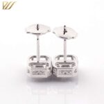 *Dazzling White Gold Emerald Cut Moissanite Stud Earrings - Image 3