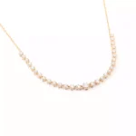 *18K Gold Round Moissanite Choker Necklace