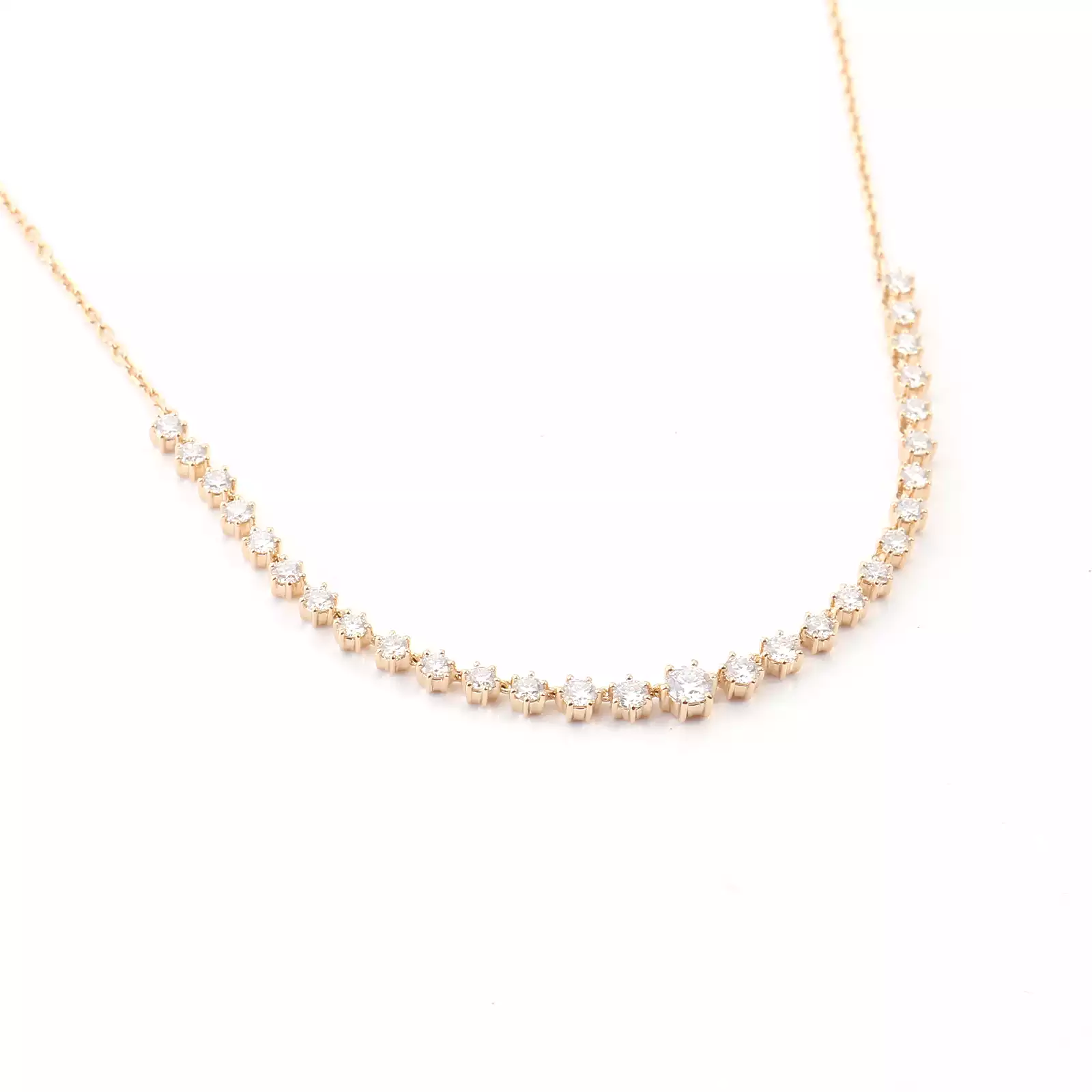7-2-1 *18K Gold Round Moissanite Choker Necklace - Image 1