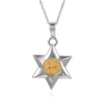 Round Cut Diamond Reversible Pendant Necklace Star Bee Deer Motif(pendant only) - Image 2