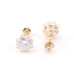 *Breathtaking Yellow Gold Stud Earrings - Image 3
