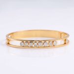 *Bezel Set Fancy Shapes Moissanite Bangle Bracelet