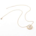 16-Inch customizable pendant Necklace with Moissanite and White Shell