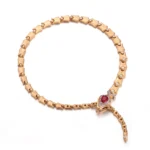 Ruby Snake Bracelet | 18K Yellow Gold Ruby-Eyed Snake with Lab Diamonds​ - Image 3
