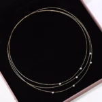 Round Cut Lab Diamond Necklace Triple Strand Floating Collar Style - Image 5