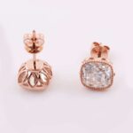 *Elegant Rose Gold Cushion Cut Moissanite Stud Earrings - Image 4