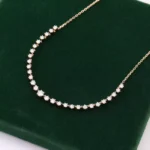 *18K Gold Round Moissanite Choker Necklace - Image 6