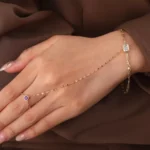 1.5ctw Elegant Emerald Cut Moissanite Slave Bracelet with Vibrant Lab Colored Gemstone Accent - Image 5