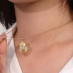 Round Cut Diamond Pendant Necklace Vintage Oval Starburst Locket Motif(pendant only) - Image 3