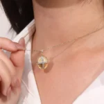 Round Cut Diamond Pendant Necklace Vintage Cross Medallion Motif(pendant only) - Image 4