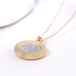 Round Cut Lab Diamond Pendant Necklace Twisted Rope Medallion Style