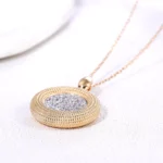 Round Cut Lab Diamond Pendant Necklace Twisted Rope Medallion Style(pendant only) - Image 4