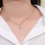 Pear and Oval Cut Lab Diamond Pendant Necklace Duo Drop Style(pendant only) - Image 5