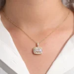 5.5ct Classic Cushion Cut Moissanite Pendant Necklace with Shimmering Round Brilliant Accent Stones(pendant only) - Image 5