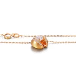 Round Cut Lab Diamond Pendant Necklace Stylized Shell Motif - Image 4