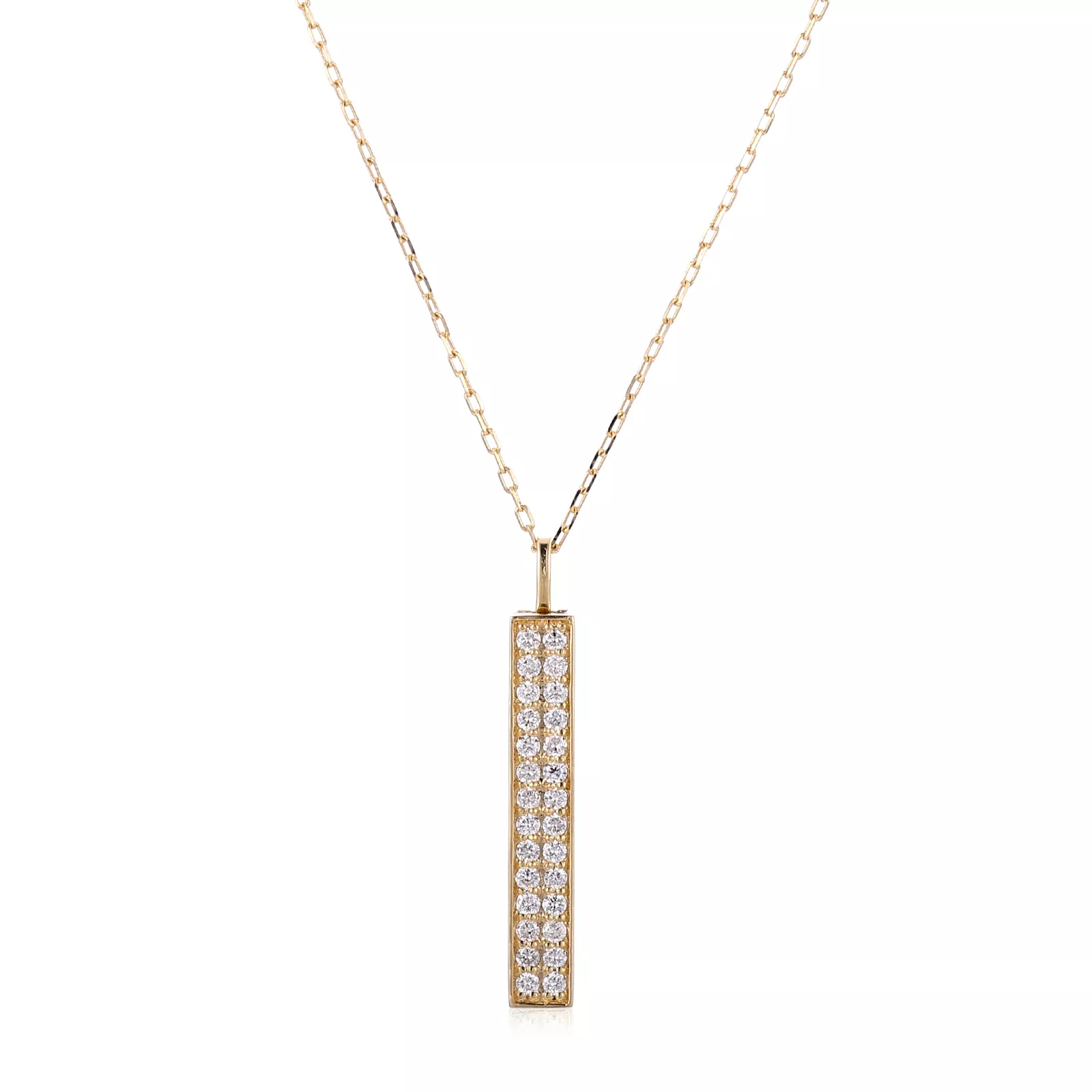 IMG_0006 Round Cut Lab Diamond Pendant Necklace Retractable Fortune Bar Style(pendant only) - Image 1