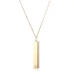 Round Cut Lab Diamond Pendant Necklace Retractable Fortune Bar Style(pendant only) - Image 3