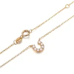 Round Cut Diamond Pendant Necklace Lucky Horseshoe Motif - Image 3