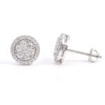 *Mesmerizing VVS Moissanite White Gold Cluster Stud Earrings - Image 3