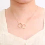 *Interlocking Double Circle Moissanite Pendant Necklace - Image 2