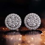 *Mesmerizing VVS Moissanite White Gold Cluster Stud Earrings - Image 4