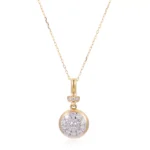 Round Cut Lab Diamond Pendant Necklace Classic Disc Cluster Style(pendant only)