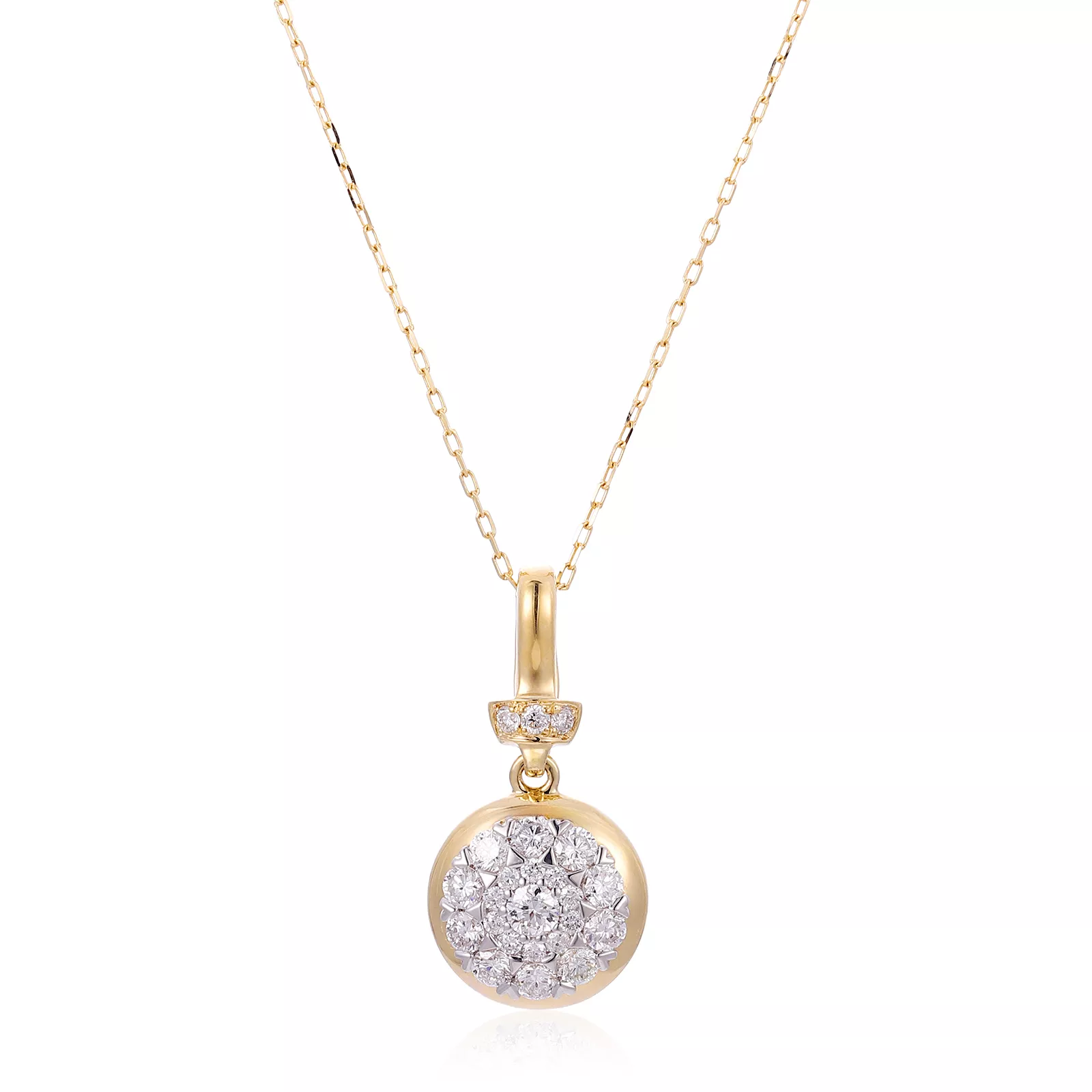 IMG_0146 Round Cut Lab Diamond Pendant Necklace Classic Disc Cluster Style(pendant only) - Image 1