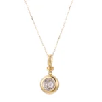 Round Cut Lab Diamond Pendant Necklace Classic Disc Cluster Style(pendant only) - Image 2
