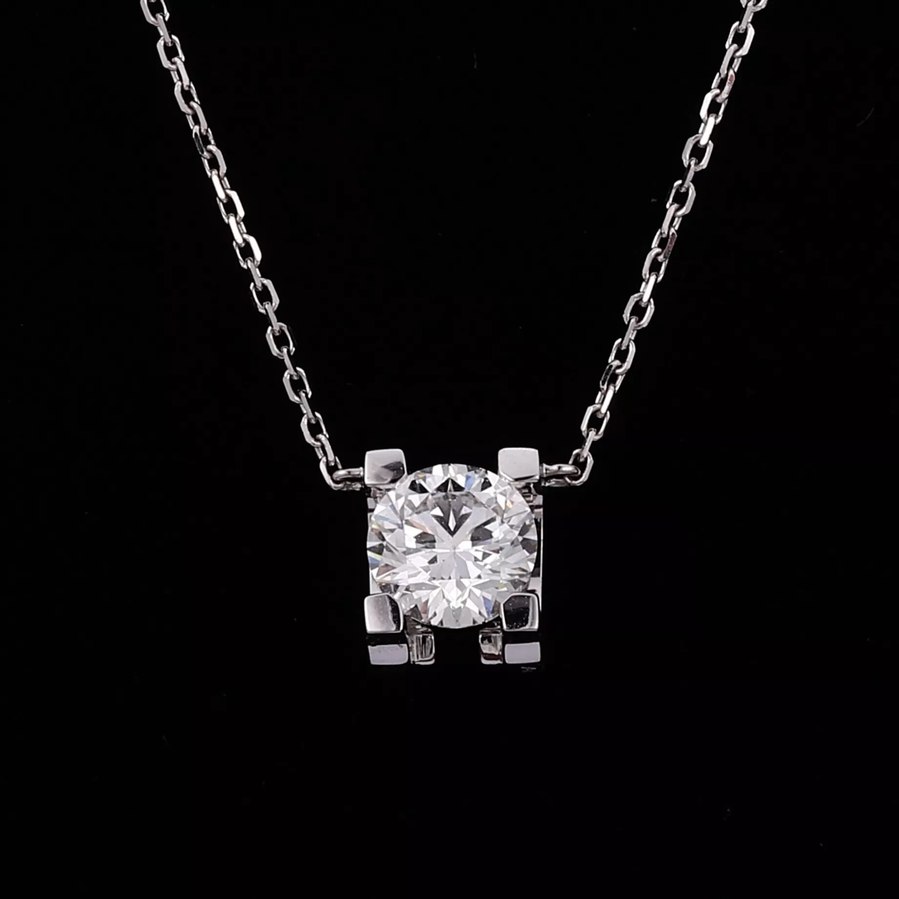 IMG_0155-1 Modern Round Cut Lab Diamond Solitaire Pendant Necklace (Pendant Only) - Image 1