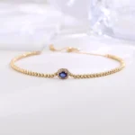 18K Yellow Gold Bracelet with Sapphire & Diamond - Image 3