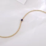 18K Yellow Gold Bracelet with Sapphire & Diamond - Image 4