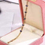 Diamond and Sapphire Bracelet | 18K Yellow Gold with Sapphires & Adjustable Clasp​ - Image 3