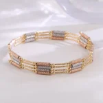 18K Yellow Gold Magnetic Necklace | Magnetic Convertible Necklace-Bracelet with Layered Bead Sculpture​ - Image 6