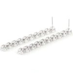 *Radiant Round Moissanite Linear Earrings - Image 5