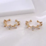 0.44ctw Lab Diamond Earring | 18K Yellow Gold Ear Cuffs with Lab Diamond - Image 6