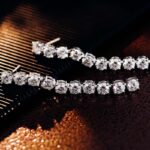 *Radiant Round Moissanite Linear Earrings - Image 3