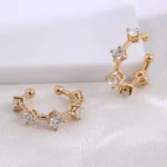0.44ctw Lab Diamond Earring | 18K Yellow Gold Ear Cuffs with Lab Diamond - Image 5