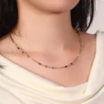 Rainbow Gemstone Symphony Necklace | 18K Yellow Gold Necklace with Multicolor Gemstone Beads - Image 6