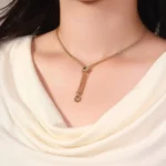 Golden Emerald Necklace | 18K Yellow Gold Chain with Oval Emerald & Round Diamond Accents - Image 3
