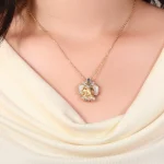 Royal Elephant Pendant | Elephant-Shaped 18K Yellow Gold Pendant with Lab Diamonds（pendant only）