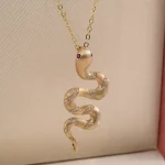 18K Gold Snake Pendant | Lab Diamond Scales & Ruby Eyes (Pendant Only)​